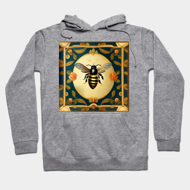 Vintage Bee Pattern Hoodie by HiPolly